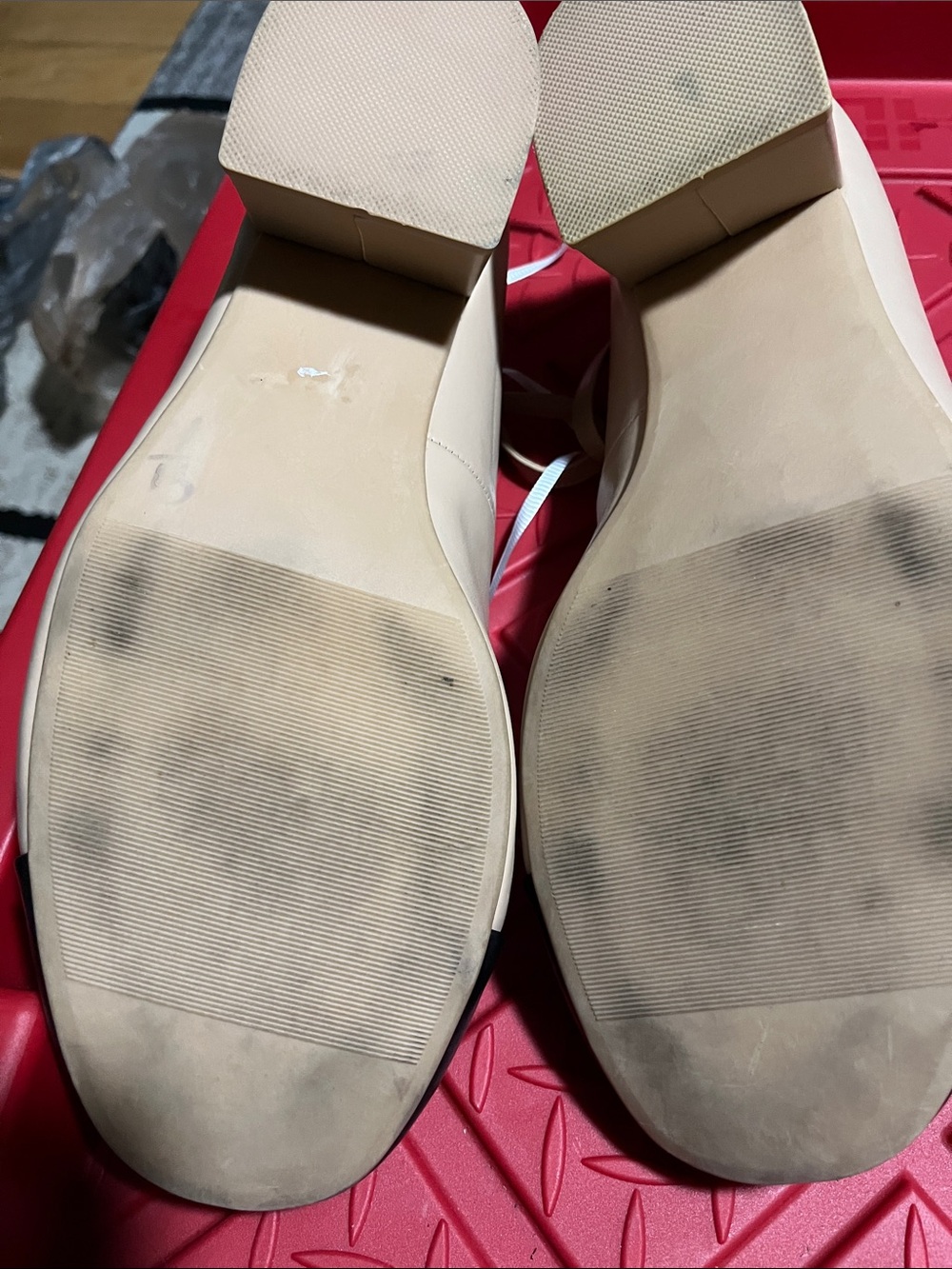 Torrid Beige and Black Ankle-Strap Cap Toe Flats SZ 13WW. Worn once to a wedding - Picture 5 of 5